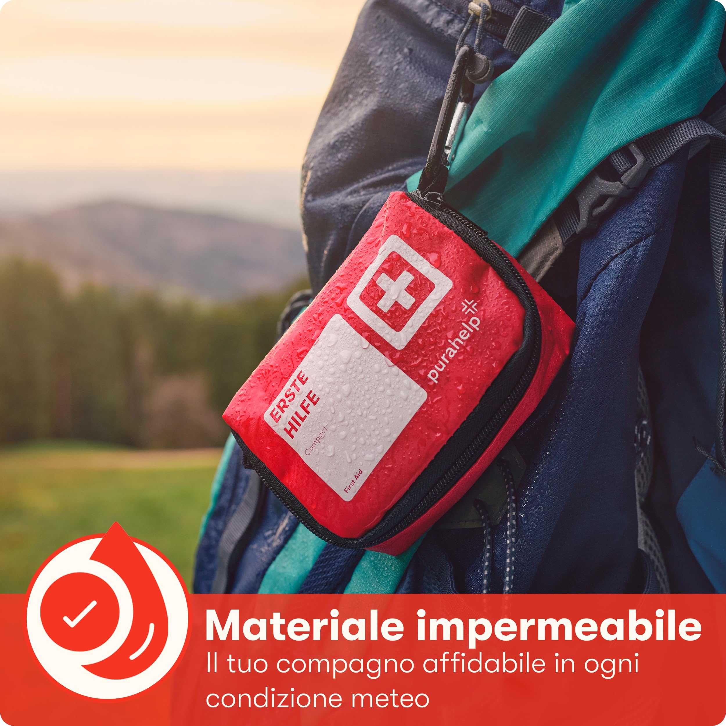 Mini Kit di Primo Soccorso - Compatto e Leggero - 51 Pezzi per Viaggio, All'aperto, Campeggio, Bicicletta - Kit di Primo Soccorso da Viaggio Farmacia da Viaggio Kit di Primo Soccorso All'aperto Kit di