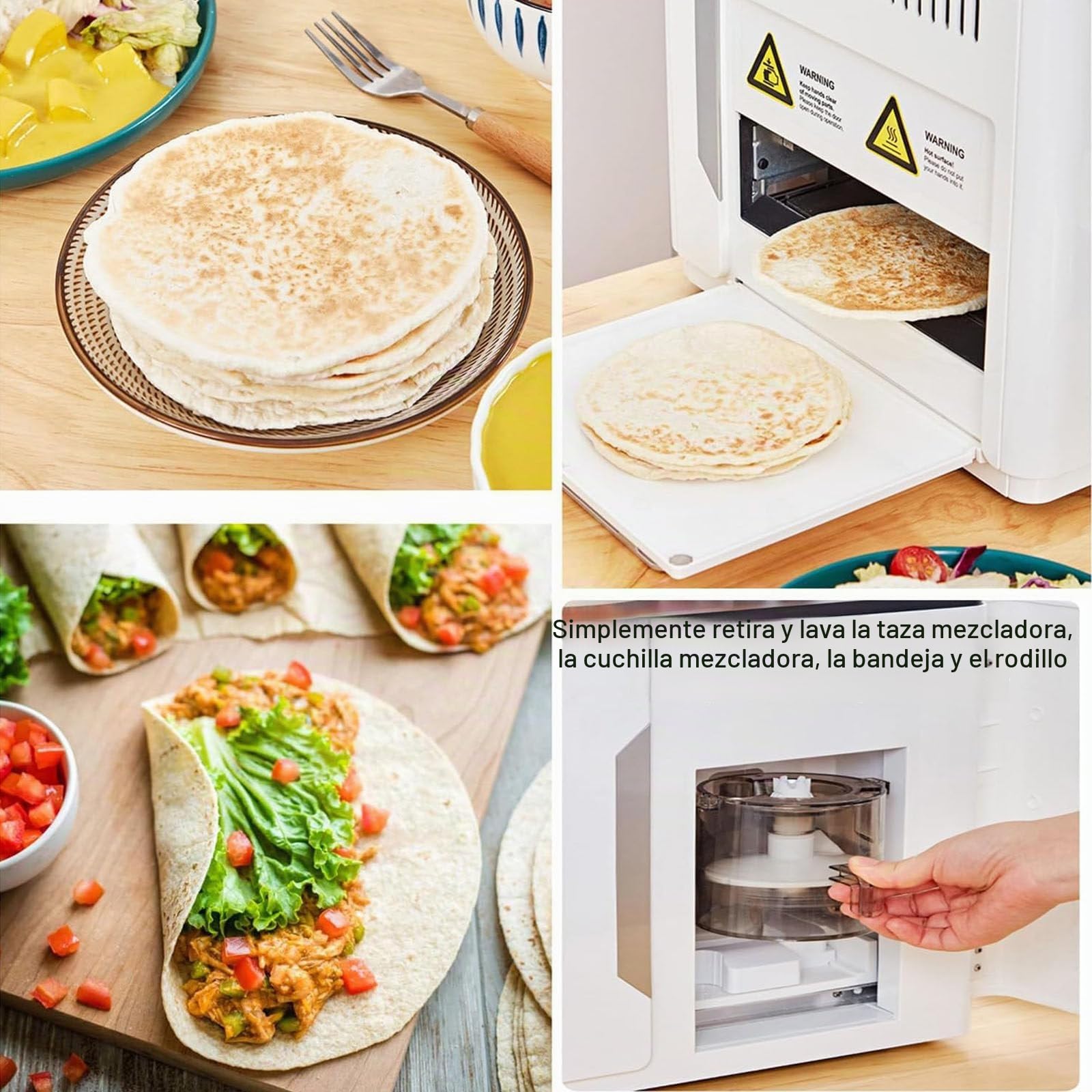 Máquina para Hacer Roti Completamente Automática,Chapati, Tortilla, Panqueque,Pan Plano,Una Tecla para Hacer 8 Piezas por Vez para India, Roti,Chapati, Tortilla De Harina