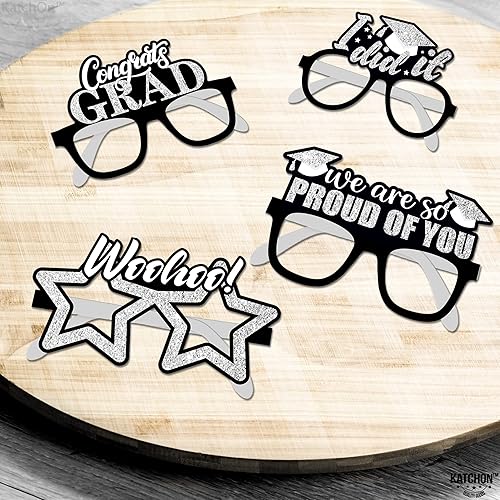 Miniatura 6 de KatchOn, Gafas de graduación plateadas 2024  Paquete de 12  Gafas de graduación plateadas 2024 para decoraciones de graduación clase de 2024