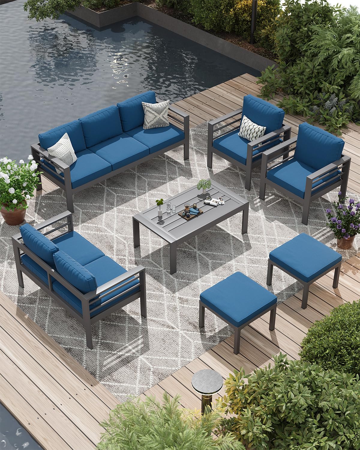 Product Dimensions of AECOJOY 7-Piece Patio Furniture Set