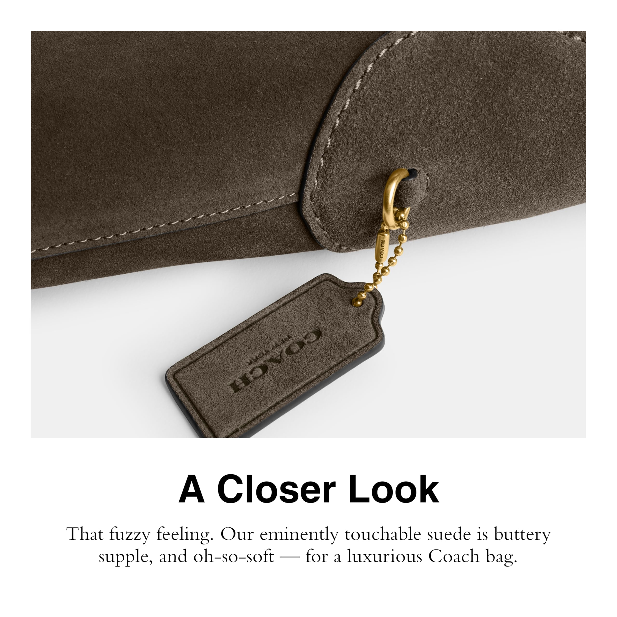 Coach Brooklyn Shoulder Bag 28: Olive Suede One Size