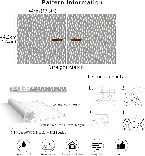 Vista 52 de HAOKHOME Papel tapiz para despegar y pegar, diseño de puntos modernos y bohemios, extraíble, para baño, color caramelo/blanco, papel de contacto
