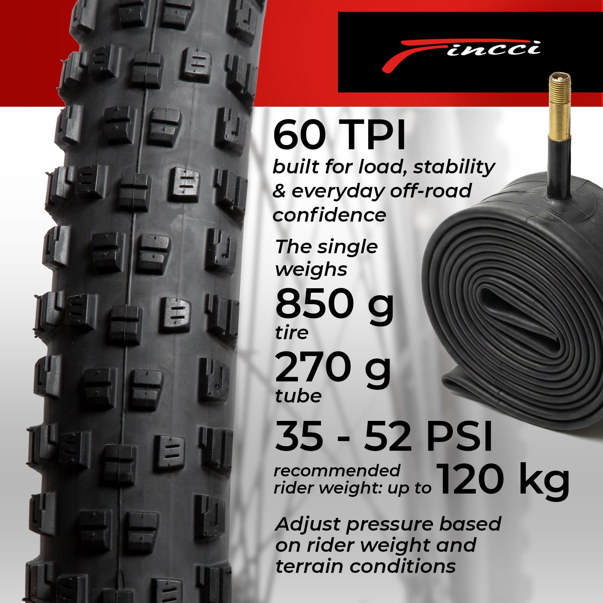 Fincci MTB Reifen 29 Zoll – 2er Set Faltreifen 29 x 2.25 Zoll mit 1 mm Pannenschutz & 2X 29 Schlauch Presta/Schrader für E Bike, Mountainbike & Downhill Schlamm, Offroad & Cross-Country, 30 TPI