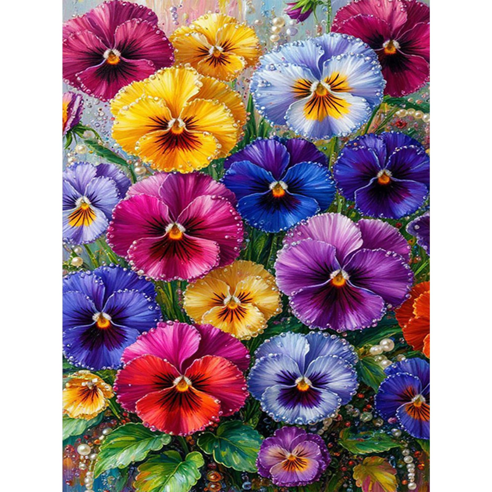 RICUVED Blumen Diamond Painting,5D Blumen Diamant Painting Bilder Erwachsene Diamond Painting Kinder, Full Drill Diamond Art Diamant Malerei Bilder für Home Dekor 30x40cm