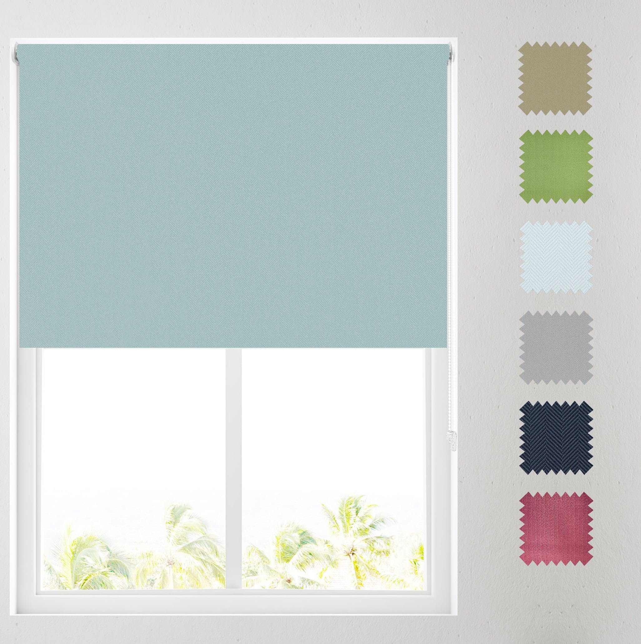 Barnes Blinds - Madison Thermal Roller Blinds for Windows, Custom Cut to Size - Durable Fittings Easy Fit - Roller Blind (Duck Egg 183cm)