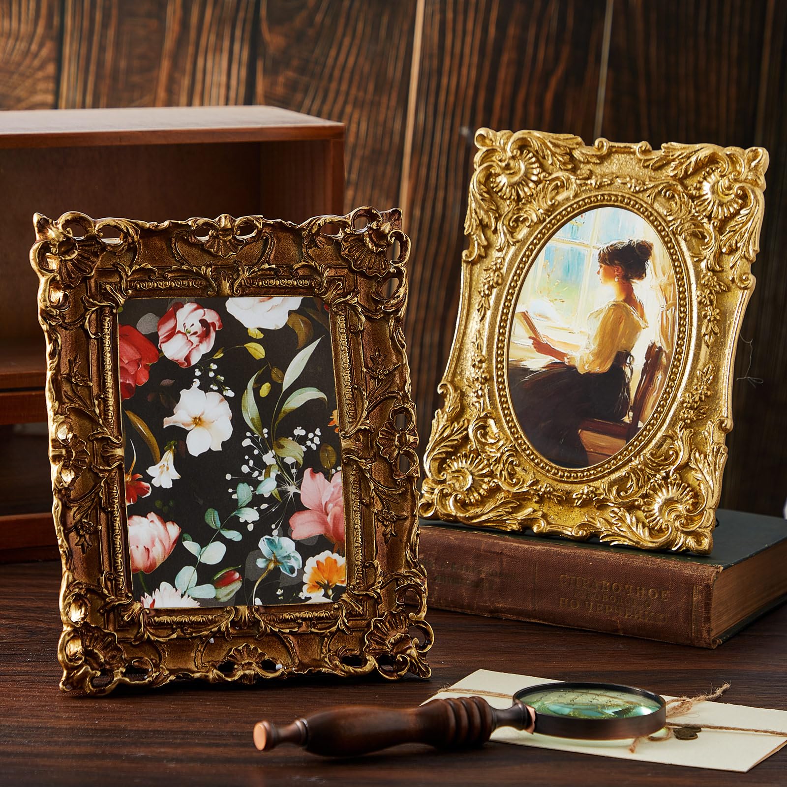 Amazon.com - Thyle 3 Pcs Gold Vintage Picture Antique Resin Photo