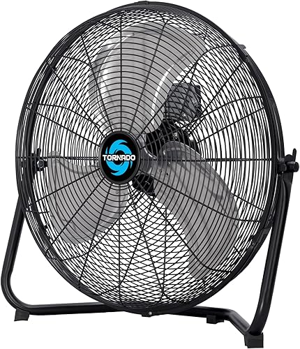 Miniatura 9 de Tornado Ventilador de piso de metal de alta velocidad de 12 pulgadas, potente refrigeración de 3 velocidades para espacios industriales, comerciales