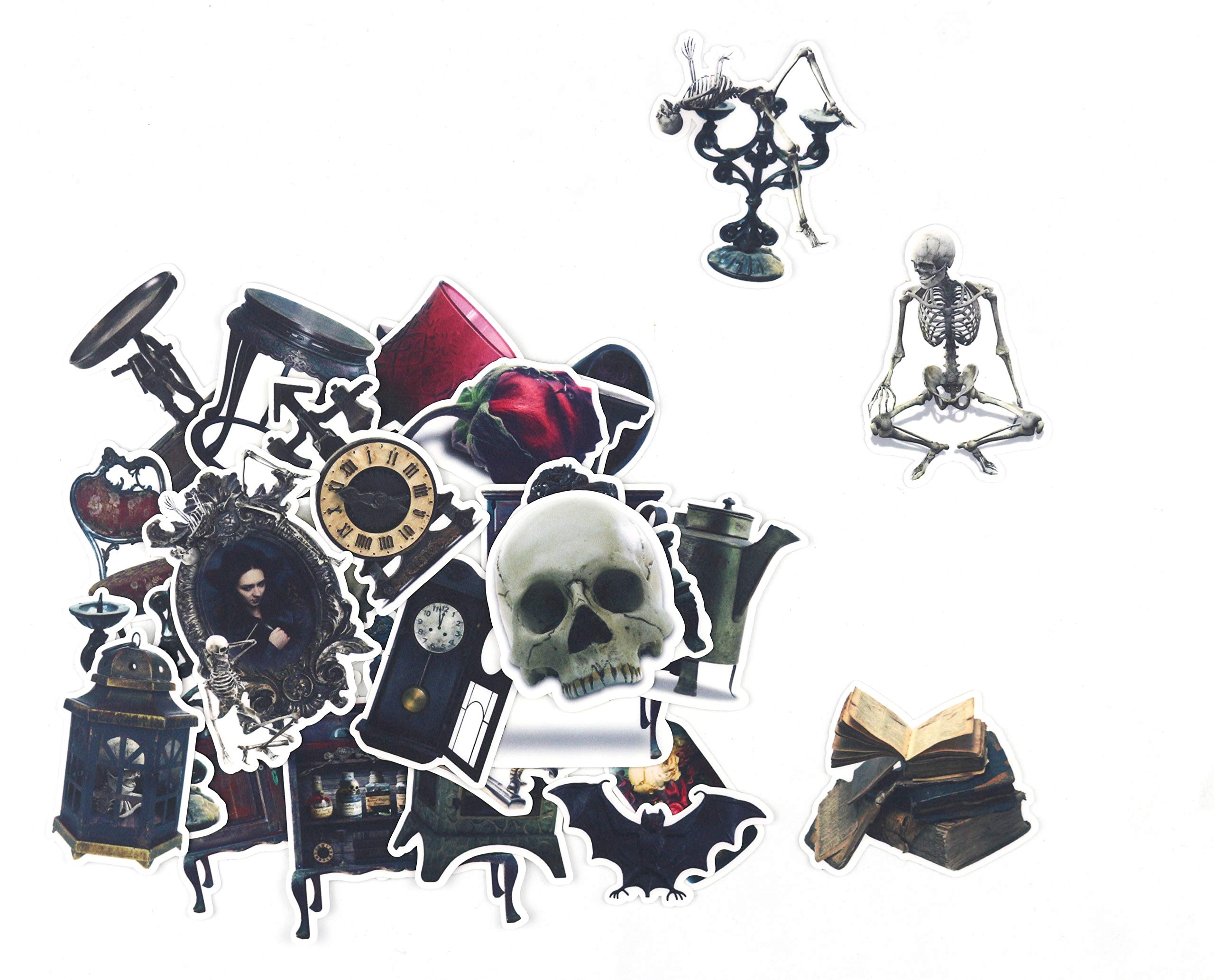 Retro Style Vinyl Waterproof Stickers for Water Bottles, Laptops, Planners, Scrapbook and Bullet Journals / Vintage Decals for DIY Craft, Travel, Phone Cases, Guitar (28 Pieces)