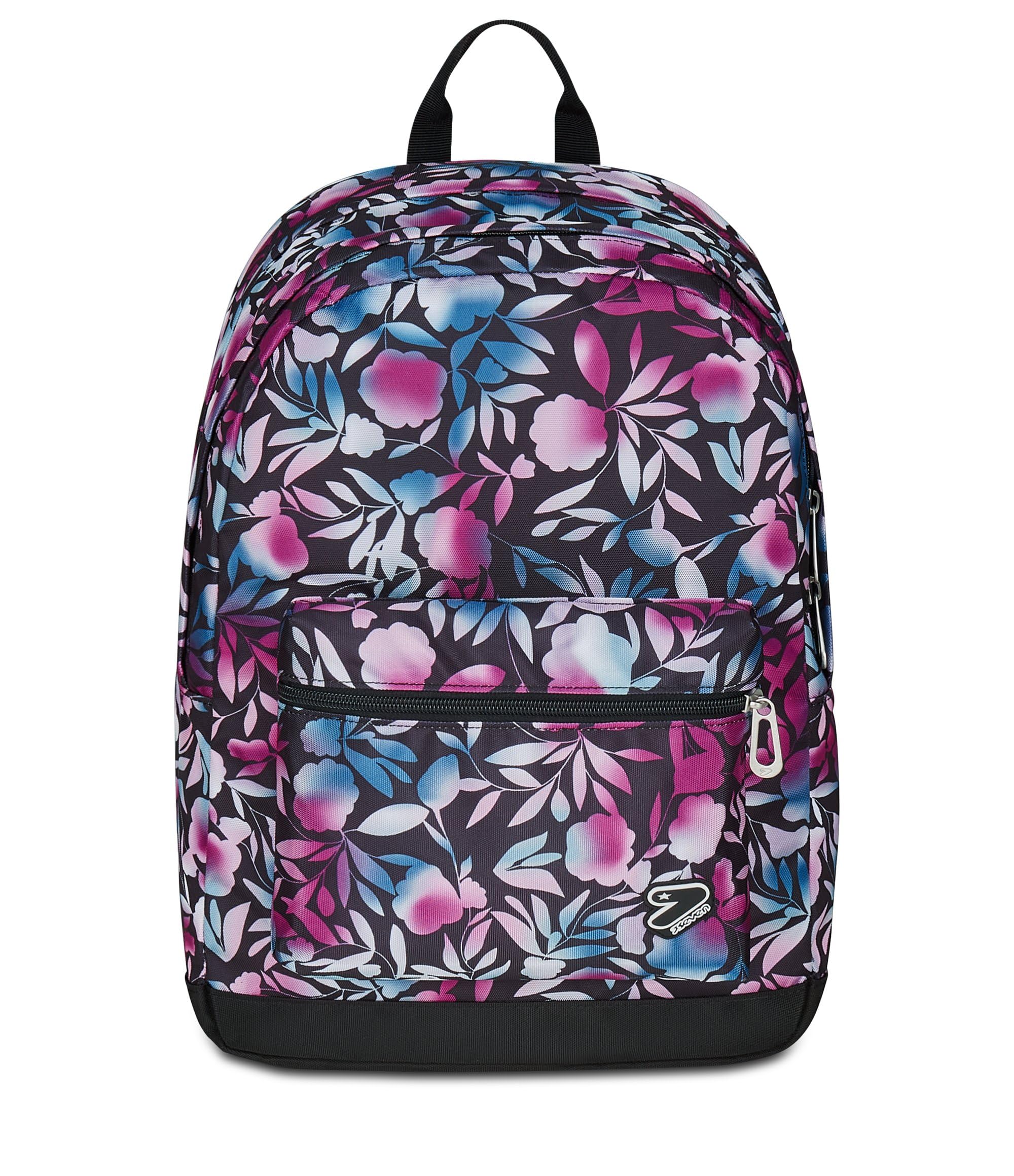 Seven Zaino Scuola Pro XXL con Cuffie Wireless, Floreale, Tasca Interna Porta PC, 32 L, Scuola Media e Superiore, Zaino Ragazza