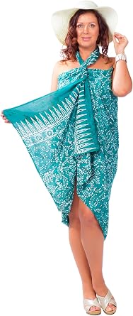 1 World Sarongs Womens Plus Size Fringeless TM Swimsuit Sarong