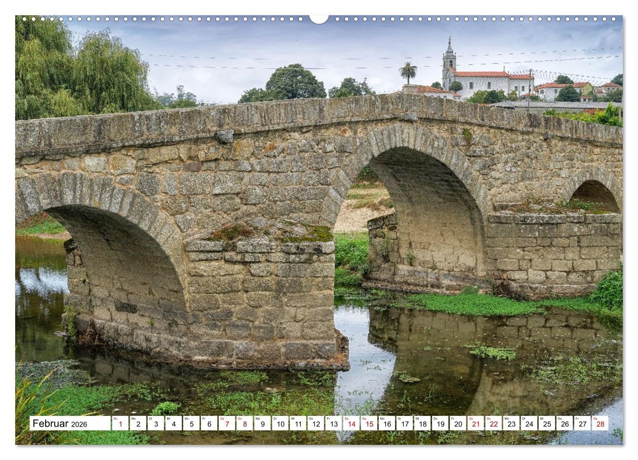 Unterwegs - Caminho Português. Zu Fuß auf dem Portugiesischen Jakobsweg (hochwertiger Premium Wandkalender 2026 DIN A2 quer), Kunstdruck in Hochglanz: ... nach Santiago de Compostela (CALVENDO Orte)