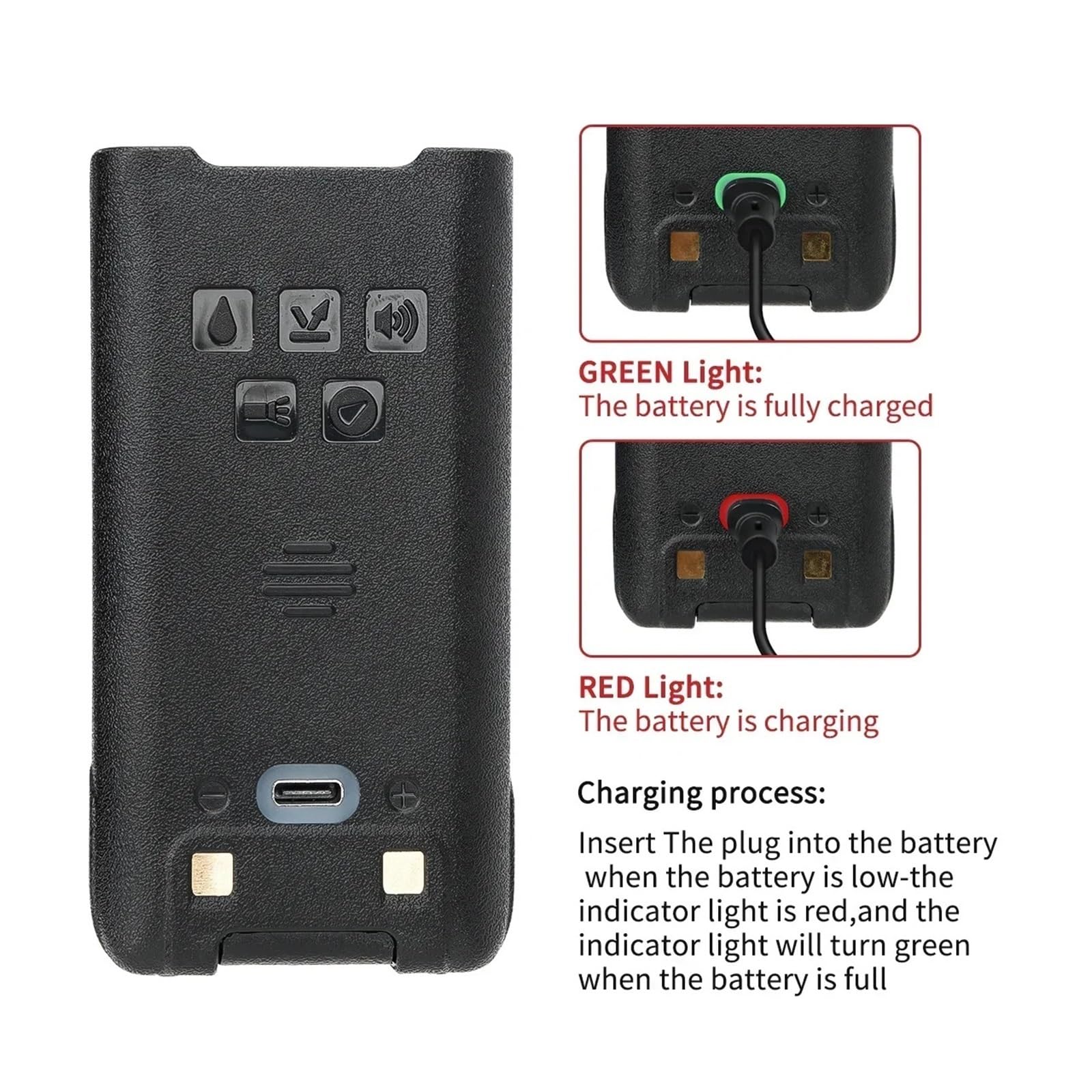 ,Compatibile Con Baofeng UV-9R 8000mAh Ricaricabile | Batteria di riserva di ricambio for radio esterna, sostituzione della batteria della radio bidirezionale(2 battery)