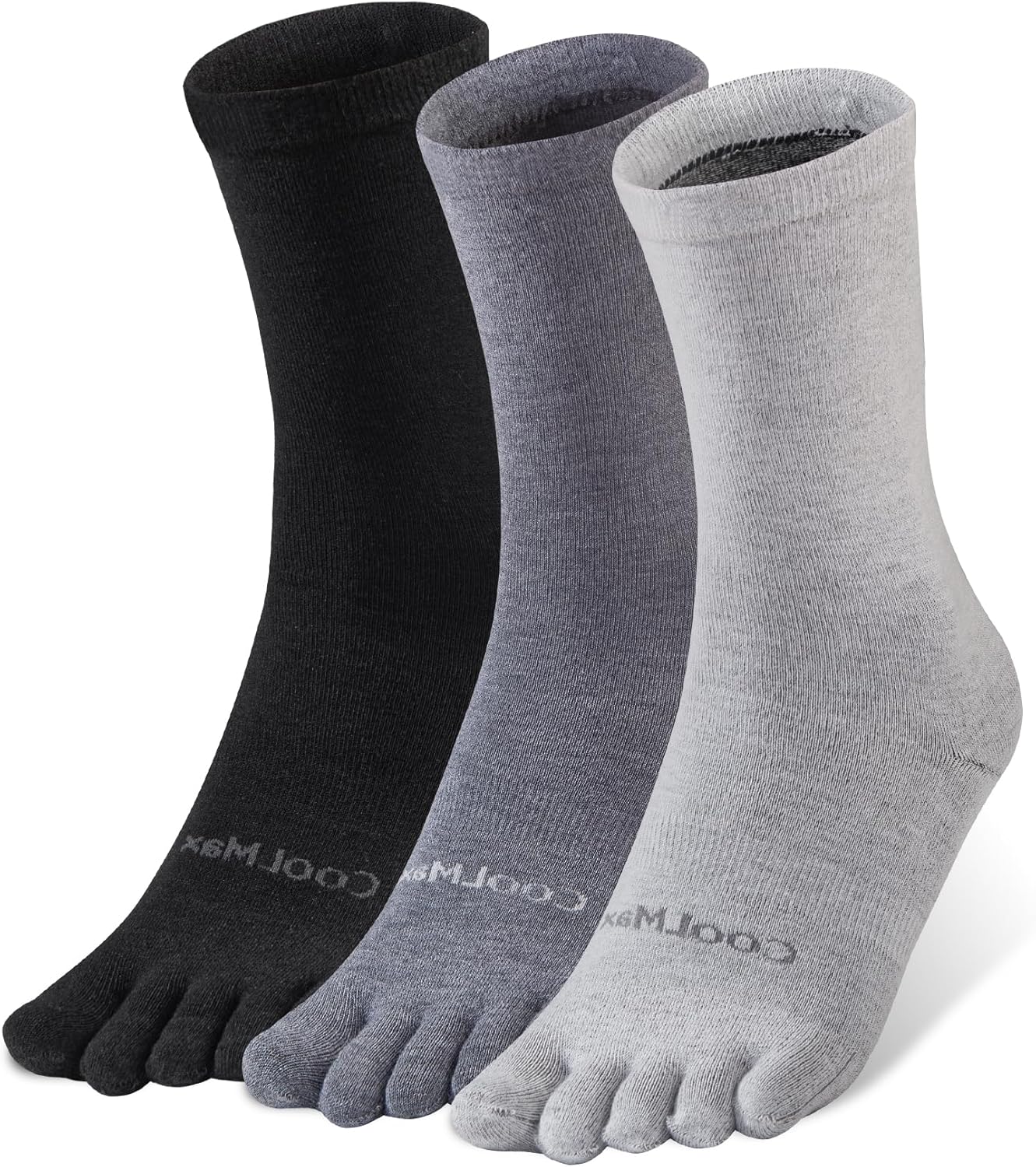 Toe Socks Liner Crew Socks for Men Women Coolmax Five Finger Socks 3 Pairs Running Socks