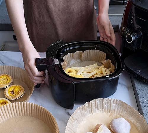 Miniatura 5 de Forro de papel desechable para freidora de aire 100 unidades - 79 pulgadas forro desechable antiadherente papel de hornear para freidora de aire