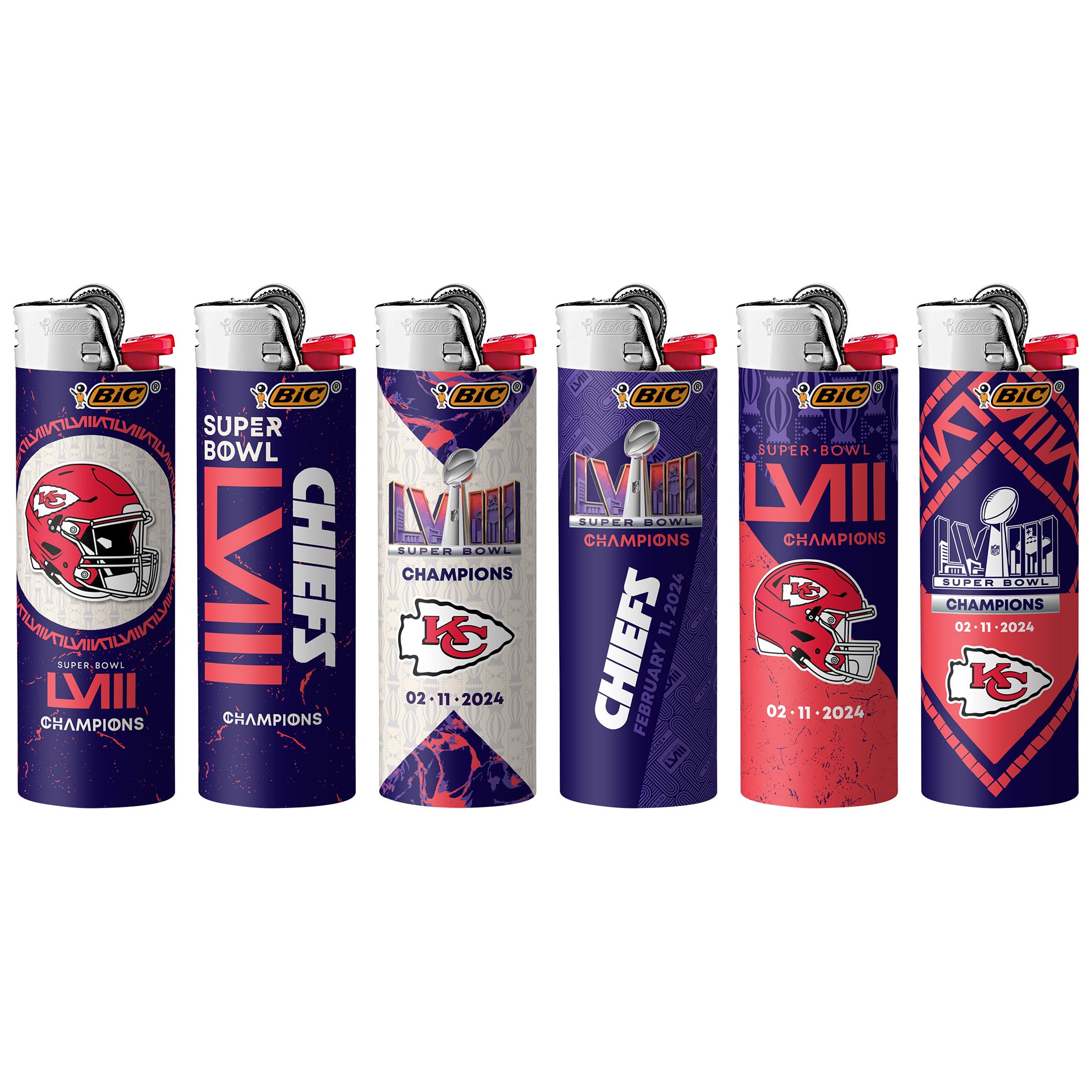 BIC Special Edition Champions Series Maxi Pocket Lighters, Assorted, 6-Pack