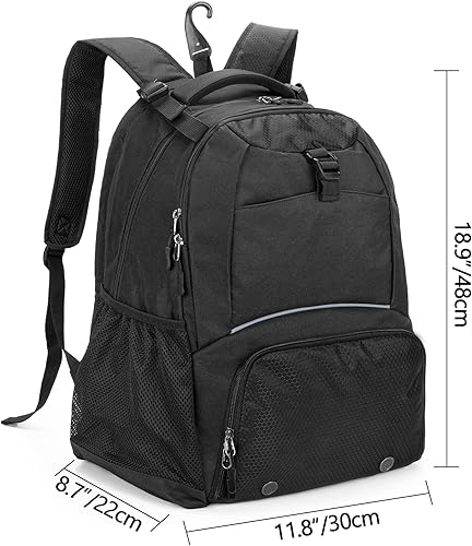 Miniatura 6 de DSLEAF Mochila de tenis para 2 raquetas, bolsa de tenis con espacio separado para zapatos ventilado para tenis, pickleball, bádminton, raqueta de