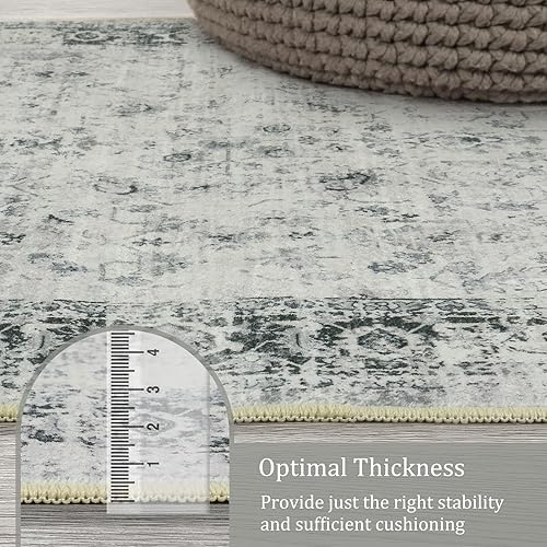Miniatura 3 de Morebes Alfombra vintage de 12 pies para pasillos, alfombras largas lavables de cocina, alfombra suave y envejecida para sala de estar, alfombras