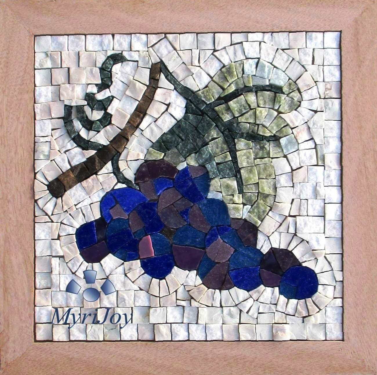 MyriJoy - Mosaic Kit for Adults - Four Seasons Fall - DIY Craft Kit - Art Decor - Original Gift Idea - Creative Hobby - 9''x9''/ 23x23cm - Italian Marbles and Venice Murano Glass Tiles