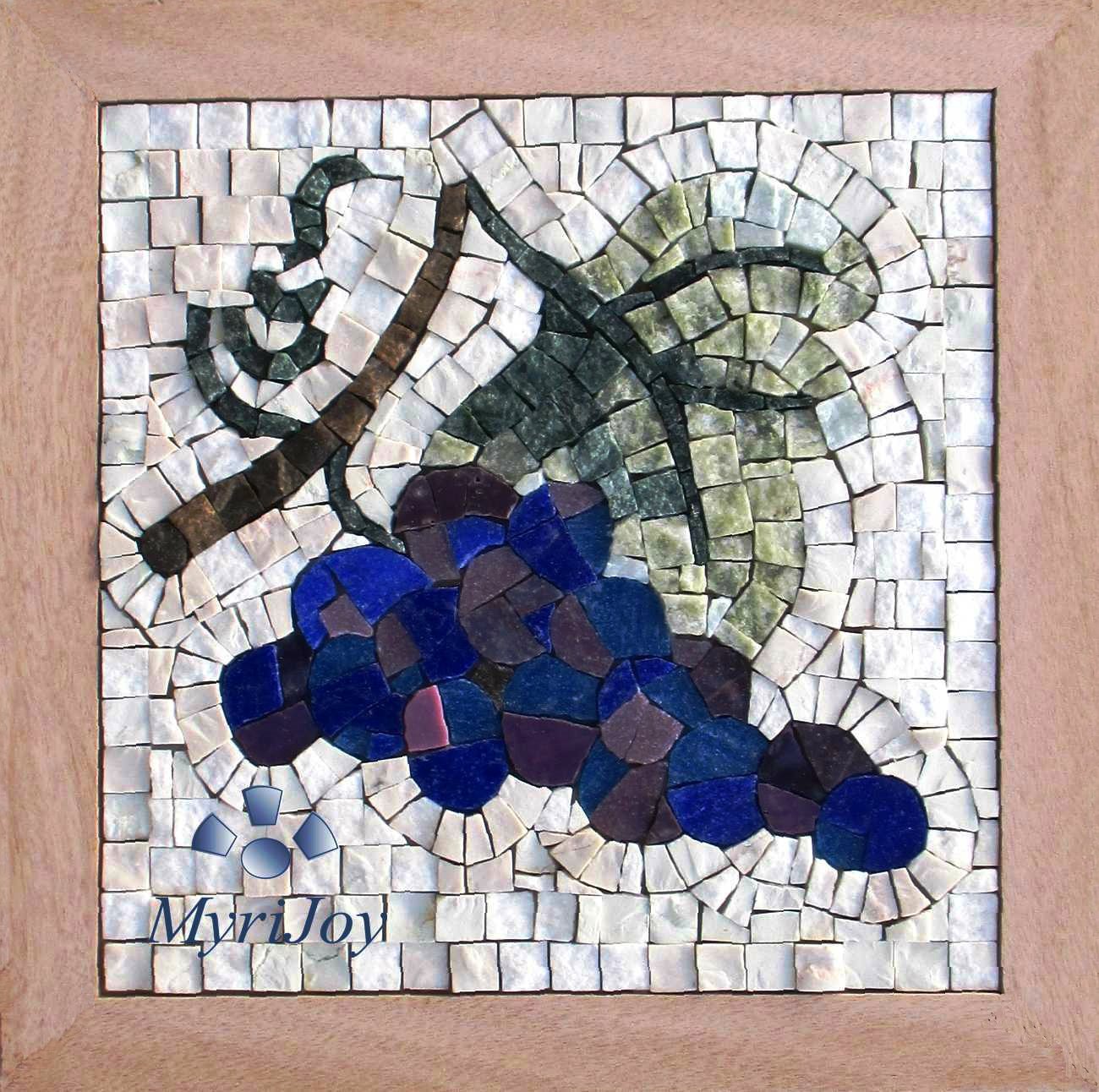 MyriJoy - Mosaic Kit for Adults - Four Seasons Fall - DIY Craft Kit - Art Decor - Original Gift Idea - Creative Hobby - 9''x9''/ 23x23cm - Italian Marbles and Venice Murano Glass Tiles