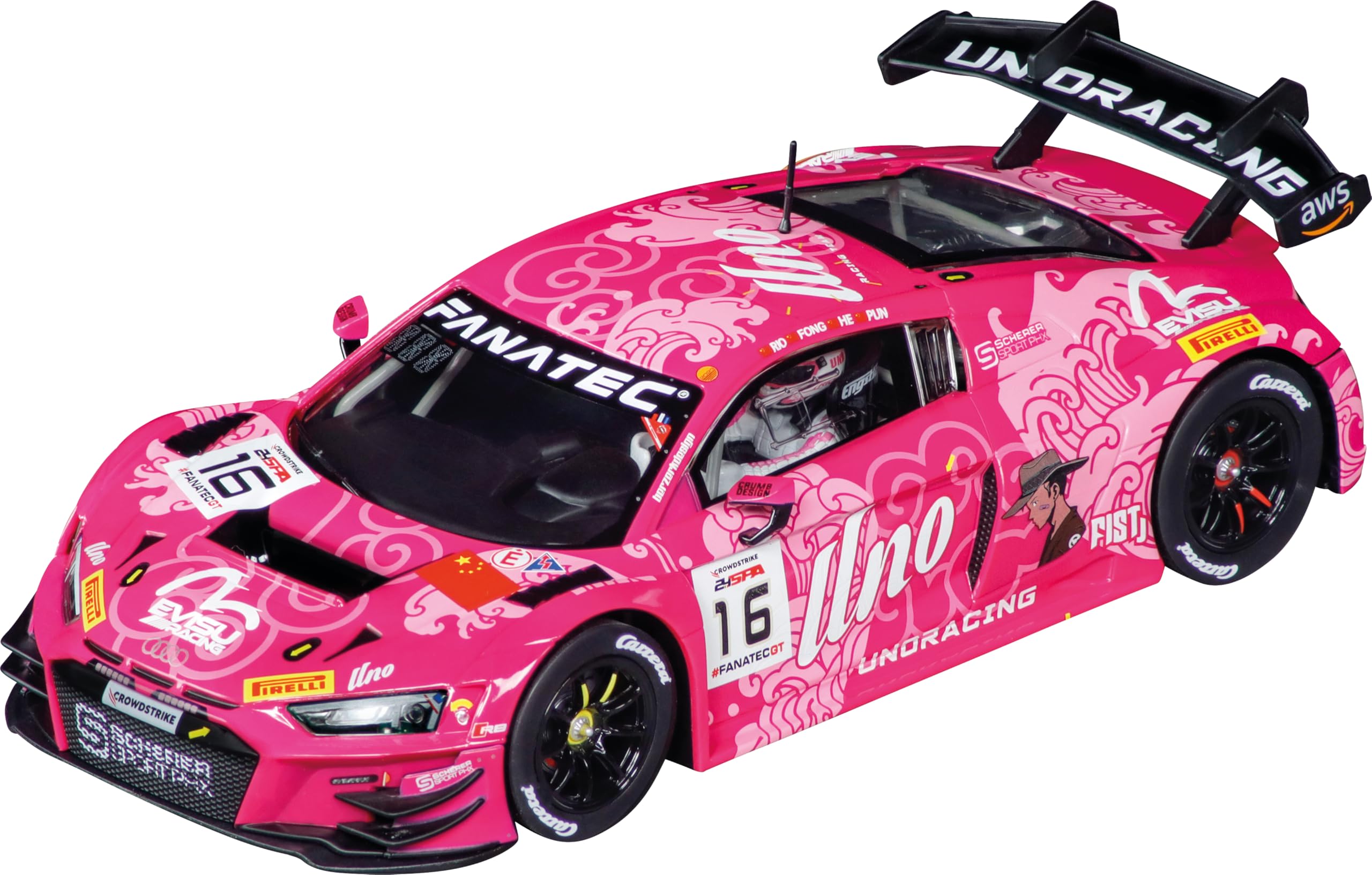 Carrera Digital 124 20023992 Audi R8 LMS GT3 evo II Uno Racing Team, No.16 1:24 Scale Slot Car With Working Front - Image 2