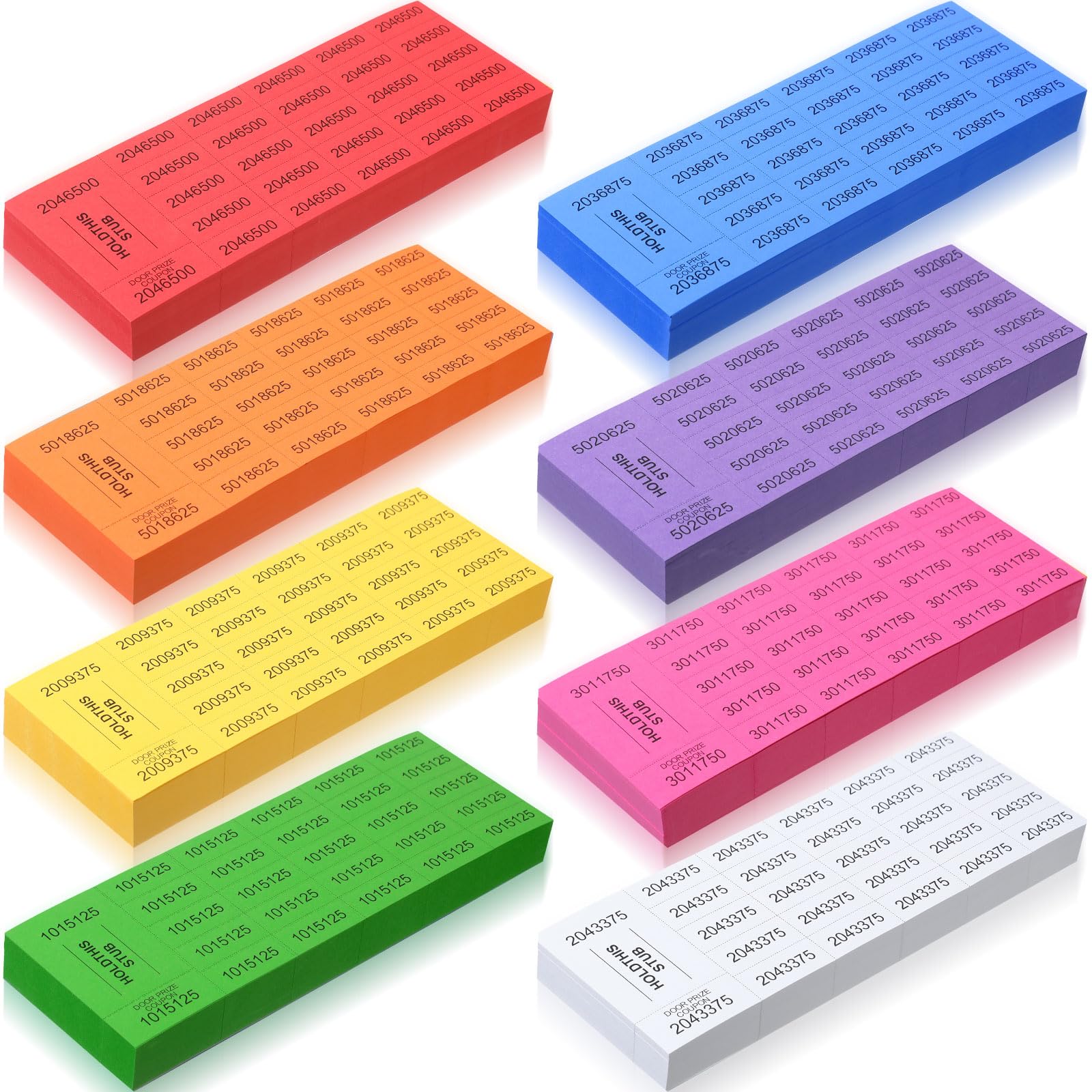 1000 Sheets Raffle Ticket with 25 Bid Numbers Auction Tickets Chinese Auction Ticket Sheets Basket Auction Silent Auction for Events Classroom School Church (Deep Color)