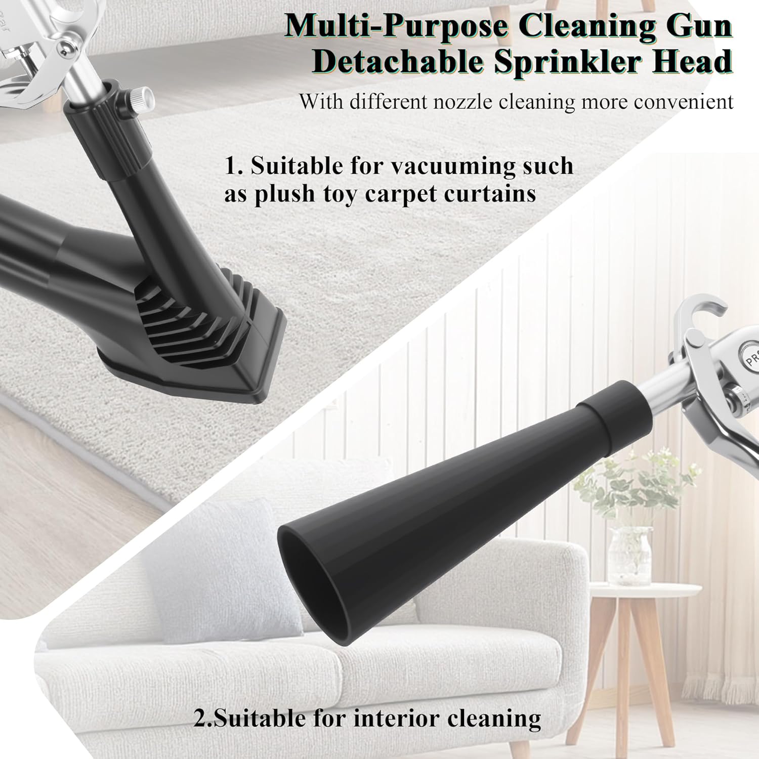 2IN1 Car Interior Detailing Air Blow Gun & vacunm Gun with Adjustable Air Flow Nozzle,Cleaning Gun Quickly Blasts Dirt and Dust from Surface Works with Air Compressor(Upgrade Rotate Tube)