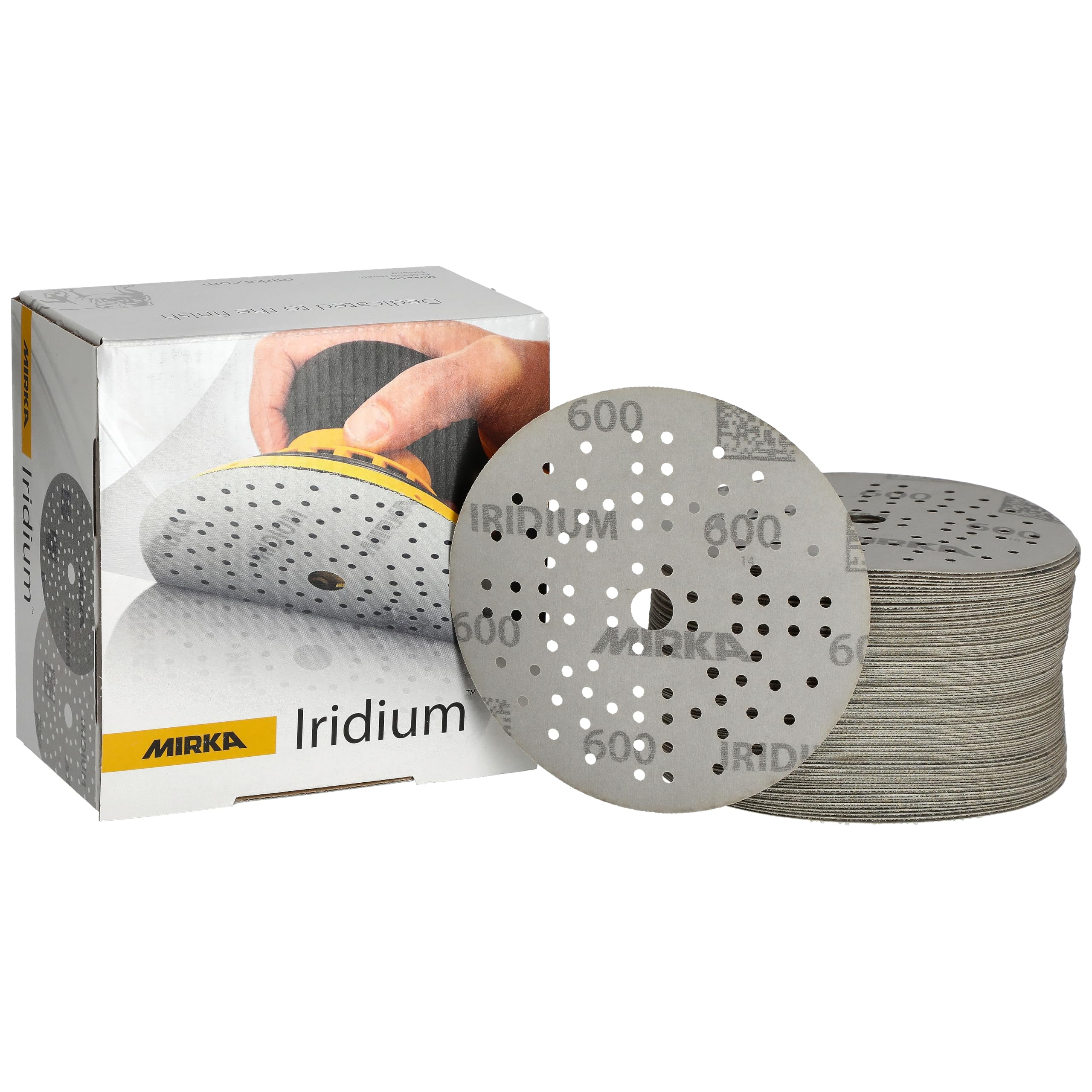 Mirka Abrasive Sheets Iridium Sandpaper Ø 125mm Hook & Loop Grit 600