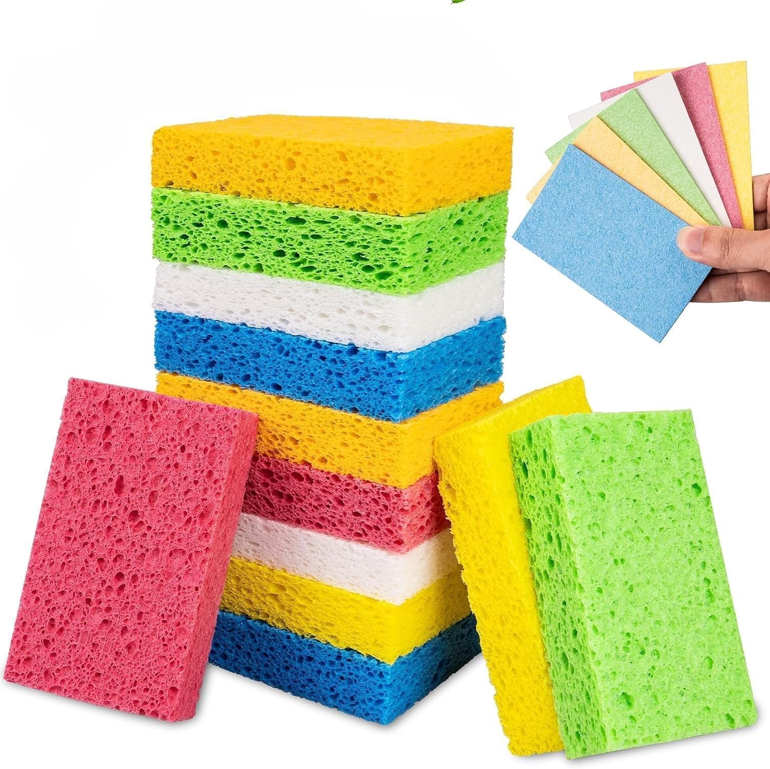 Kitchen Sponges- Compressed Cellulose Sponges Non-Scratch Natural Dish Sponge for Kitchen Bathroom Cars, Funny Cut-Outs DIY for Kids (6)-image-44
