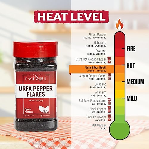 Miniatura 7 de Eastanbul Urfa Biber, 5.6 onzas, hojuelas de pimienta Urfa, Isot, hojuelas de chile moderadamente picante, pimienta turca roja negruzca para cocinar