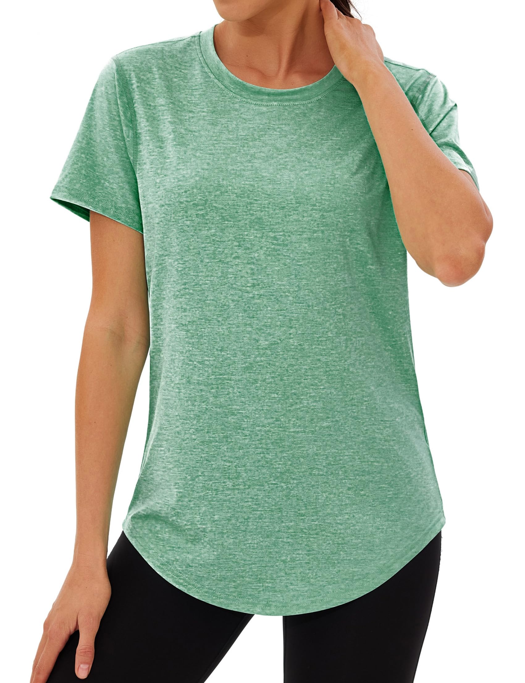 Camiseta Deportivo Mujer Camiseta de Manga Corta Camiseta de Secado Rápido Camisetas de Malla Mujer Yoga Fitness Top Ropa Deportiva