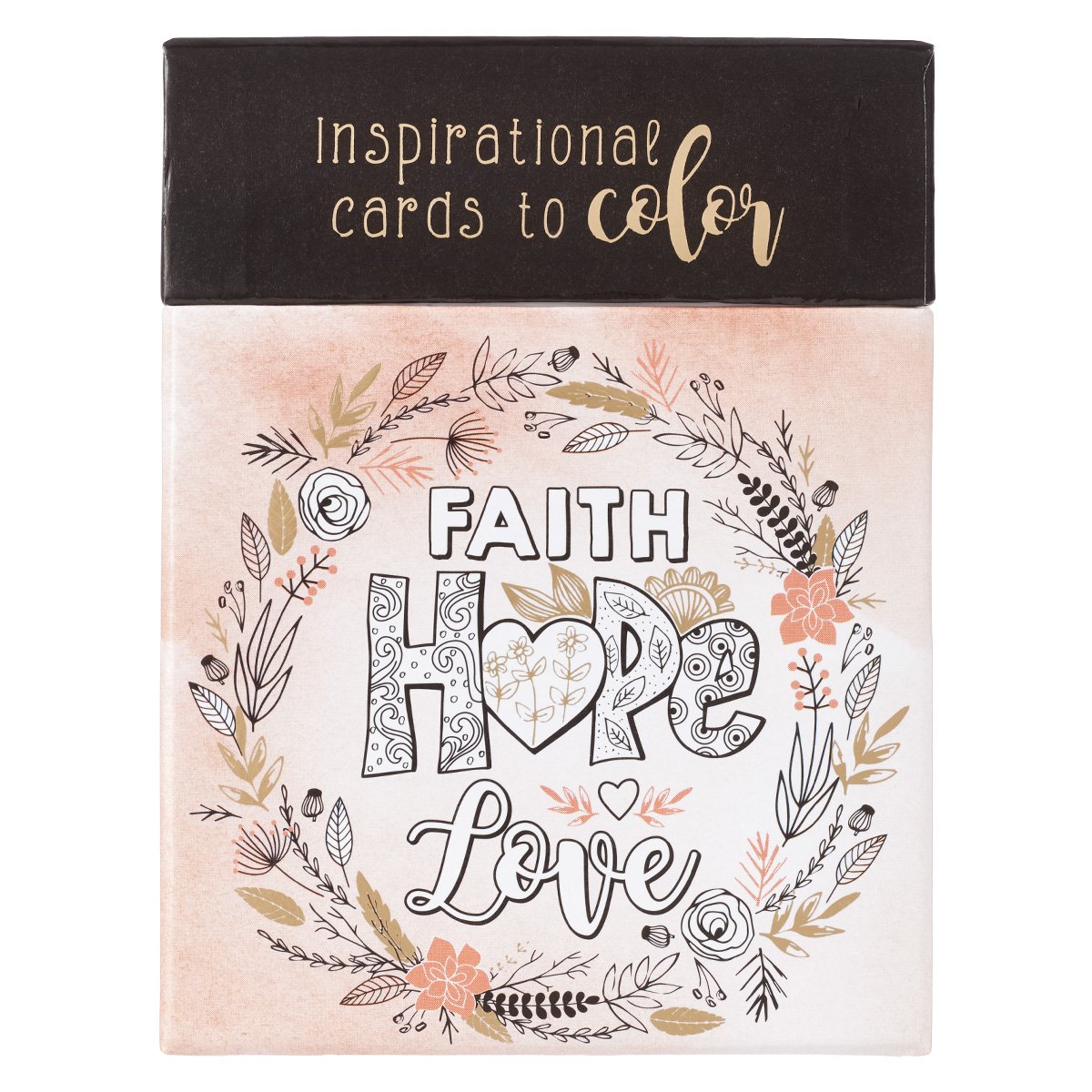 Faith Hope Love Coloring Cards - Inspirational Cards to Color