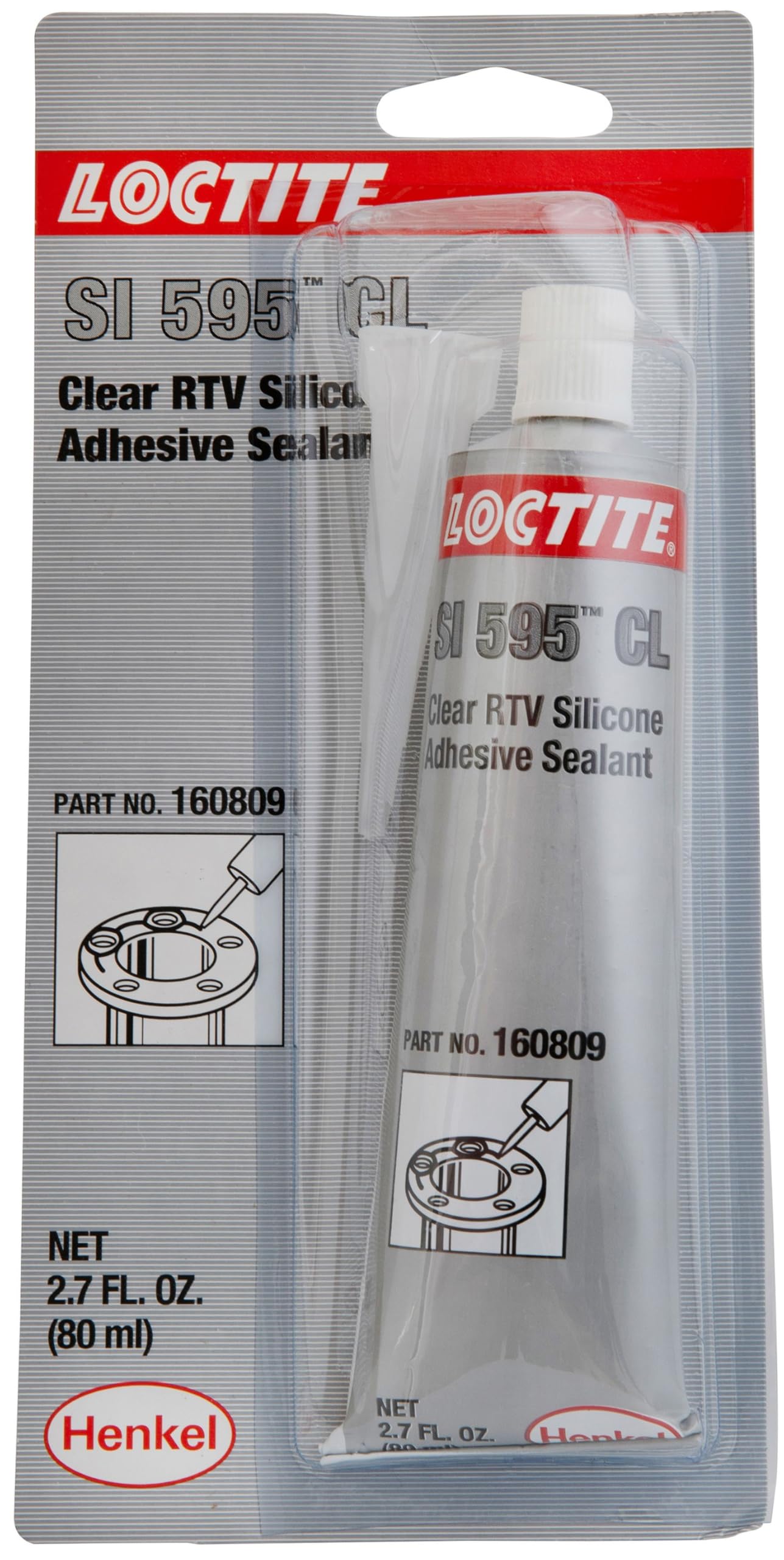 LoctiteRTV Silicone Sealant, 80mL Tube, Clear (59530)