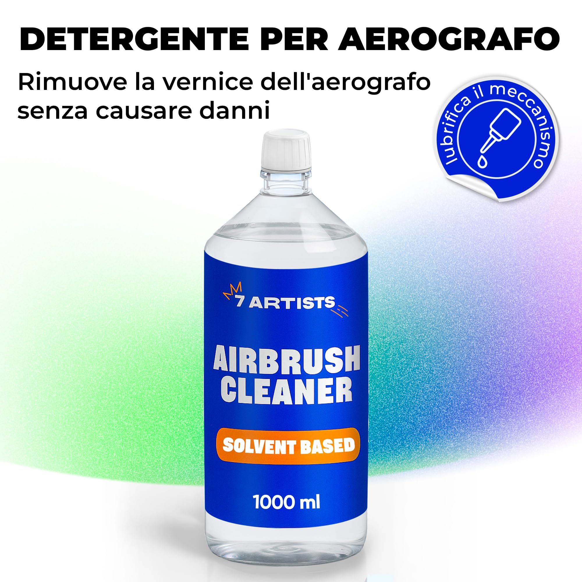 Airbrush Cleaner 1000 ml – Liquido Pulitore per Aerografo | Pulizia Aerografo per Rimuove Residui Acrilico Secchi e Freschi | Manutenzione Airbrush e Accessori