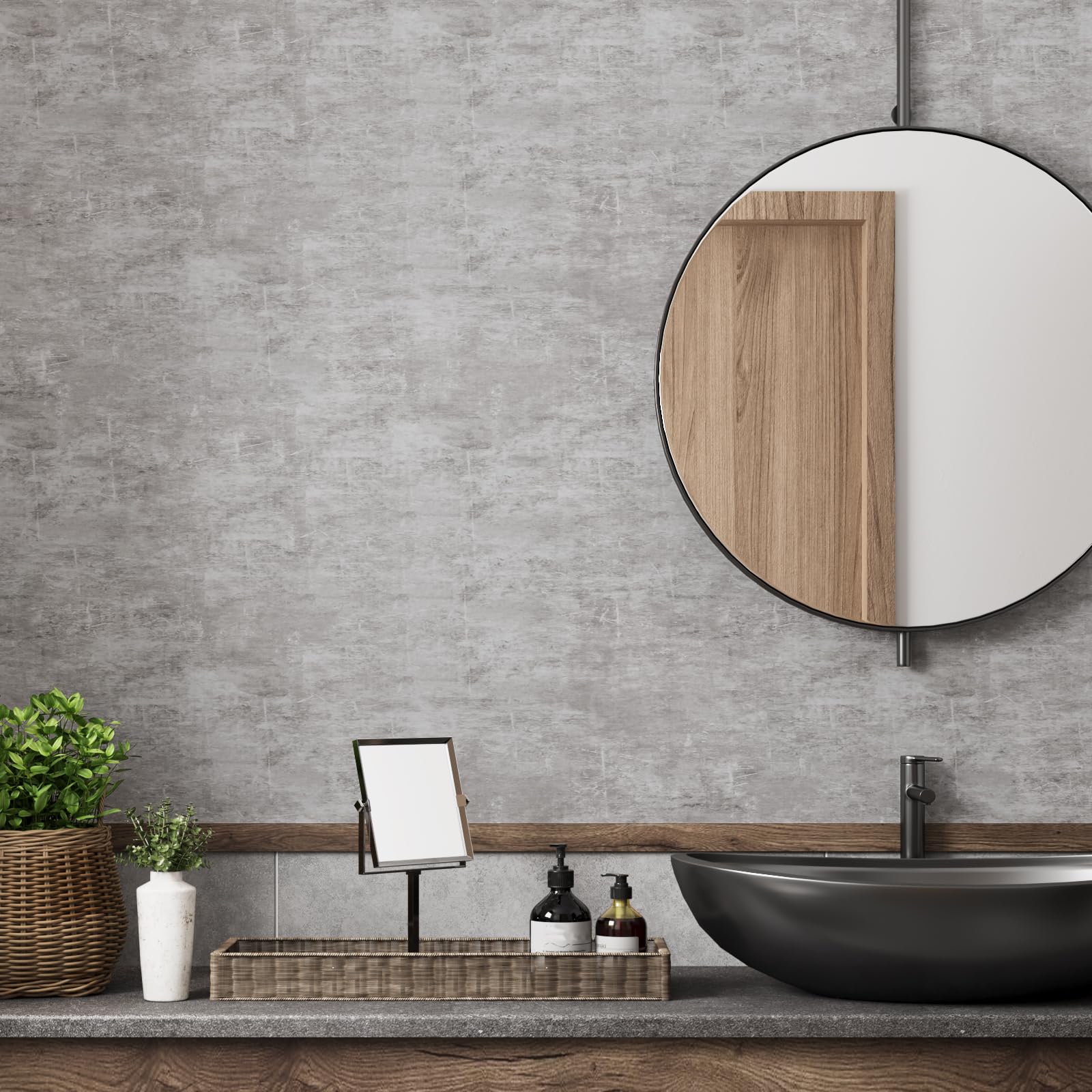 VaryPaper Tapete Betonoptik Grau Industrial Folie Küchenarbeitsplatte 40cmx200cm Klebefolie Betonoptik Tapete Badezimmer Wasserfest Wohnzimmer Küchenfolie Selbstklebend Schränke Fensterbank Folie