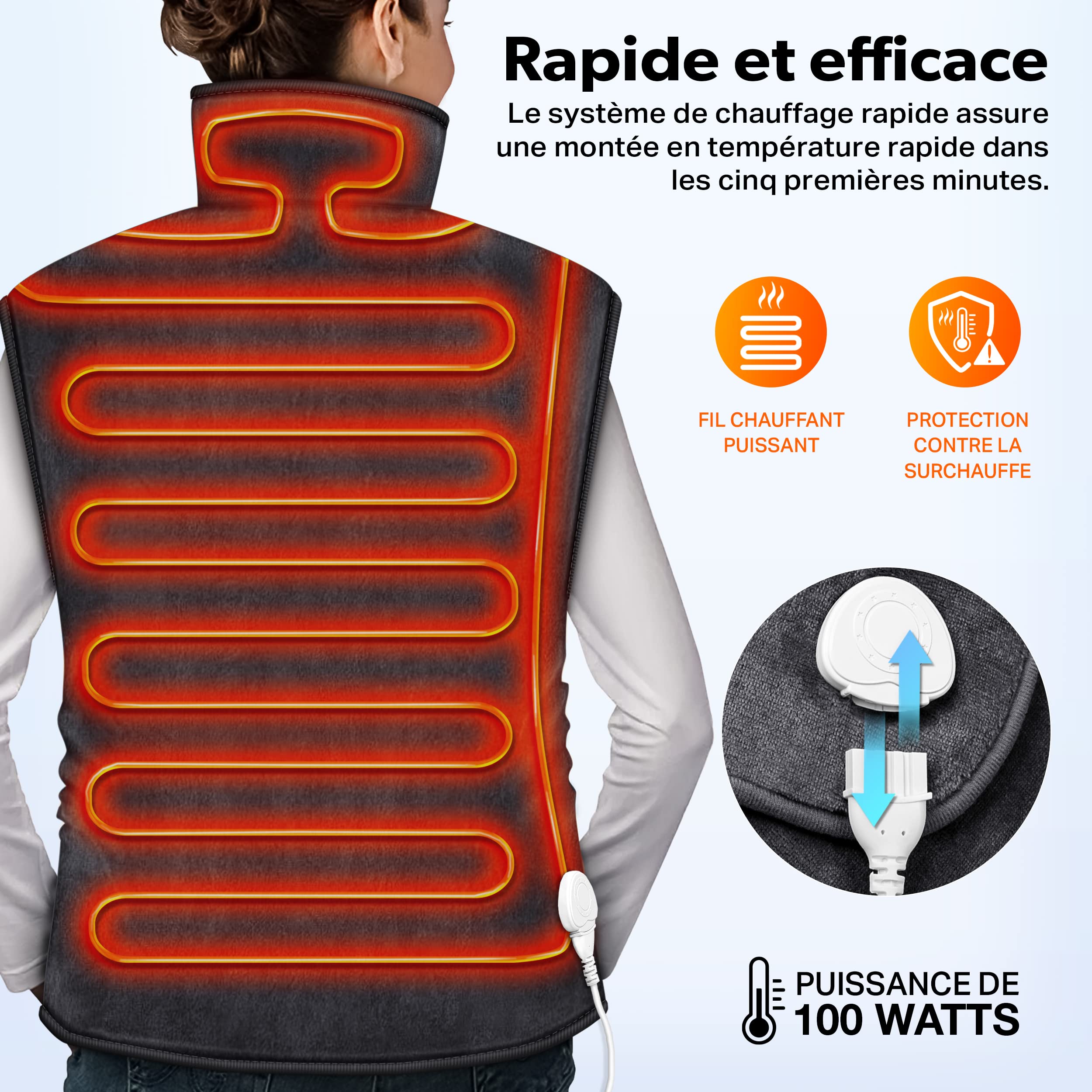 sinnlein Coussin Chauffant Electrique pour le Dos Nuque Épaules | Chauffage du Dos avec Arrêt Automatique & 6 niveaux de température