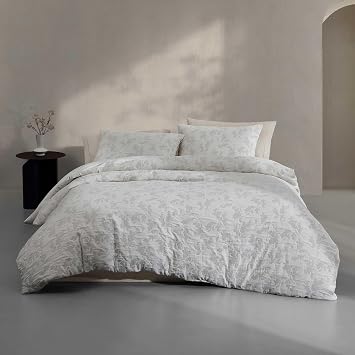 Calvin Klein - King Duvet Cover Set, 100% Smooth Cotton Bedding with a Naturally Soft Feel, 3 Piece Bed Set with Matching Pillowcases Cascade Grey