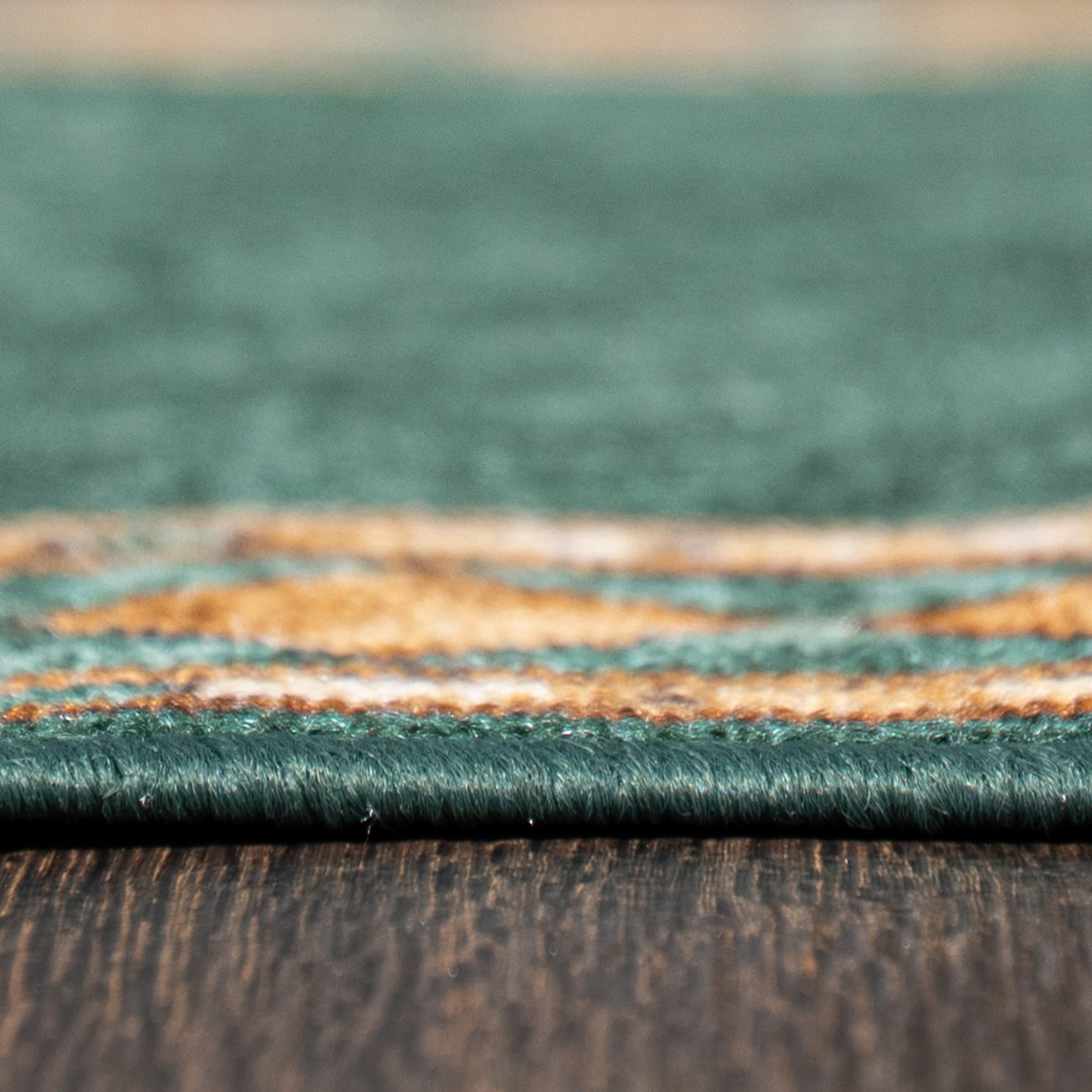 Mazovia Läufer Flur 80x525cm Grün Klassisch 90er-Retro Weich rutschfest | Teppichläufer für Küche Waschküche Schlafzimmer Wetterfest Pflegeleicht Gummiunterseite Kurzflor Lang Verkauf pro Meter