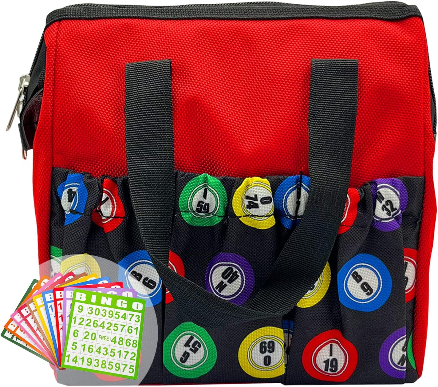 JUNWRROW Bingo Dauber Bags with 6 Exterior Pockets&3
