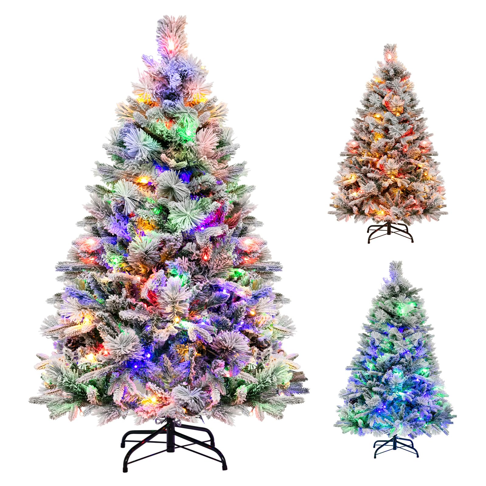 CVHfhjTG christmas tree, With 160 Multi-Color LED Lights, 8 Lighting Modes, 472 Branch Tips, Pine Needles and Cones