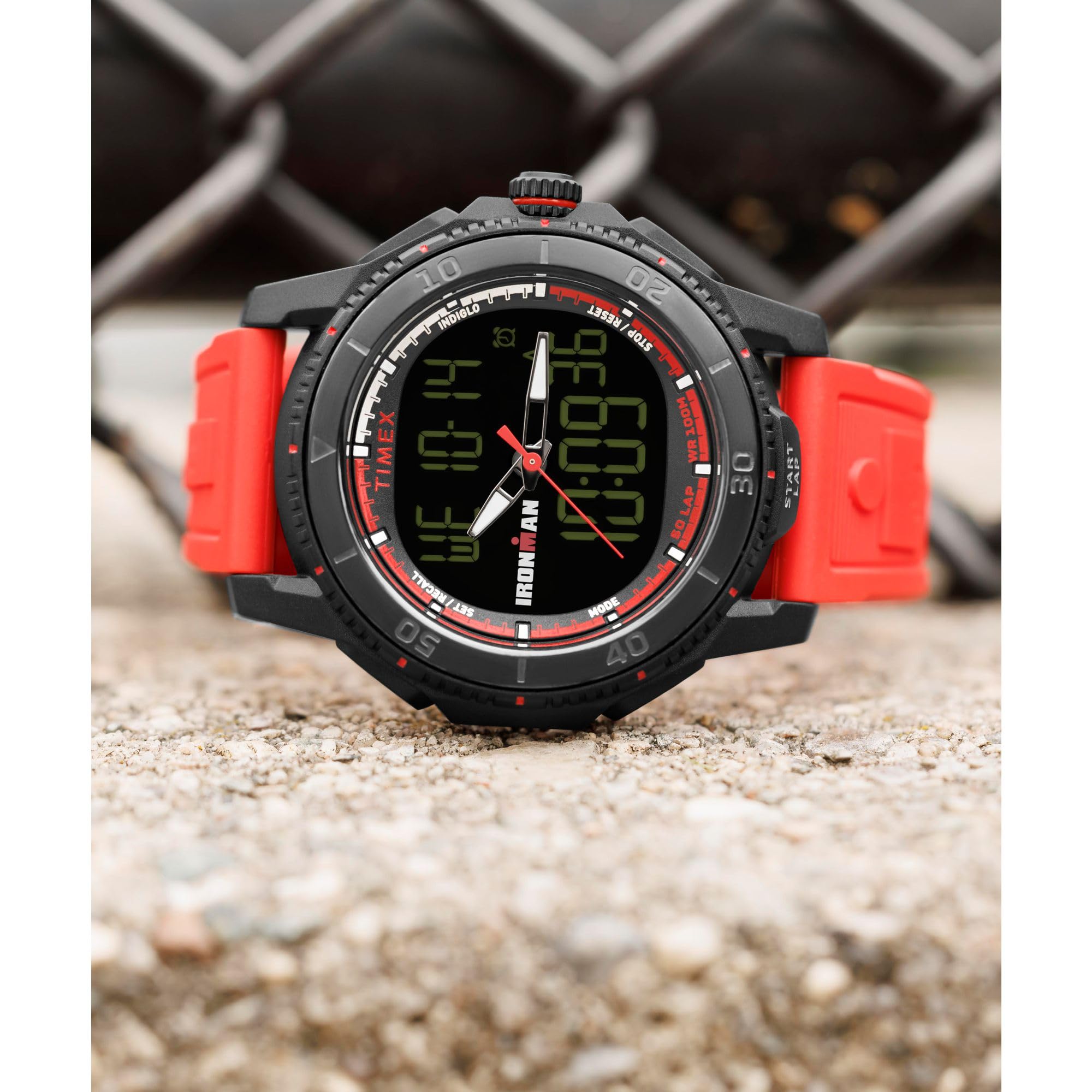 Timex Reloj Digital de Cuarzo para Hombre con Correa de Poliuretano TW2W53700VQ, Rojo/Negro/Digital, Moderno