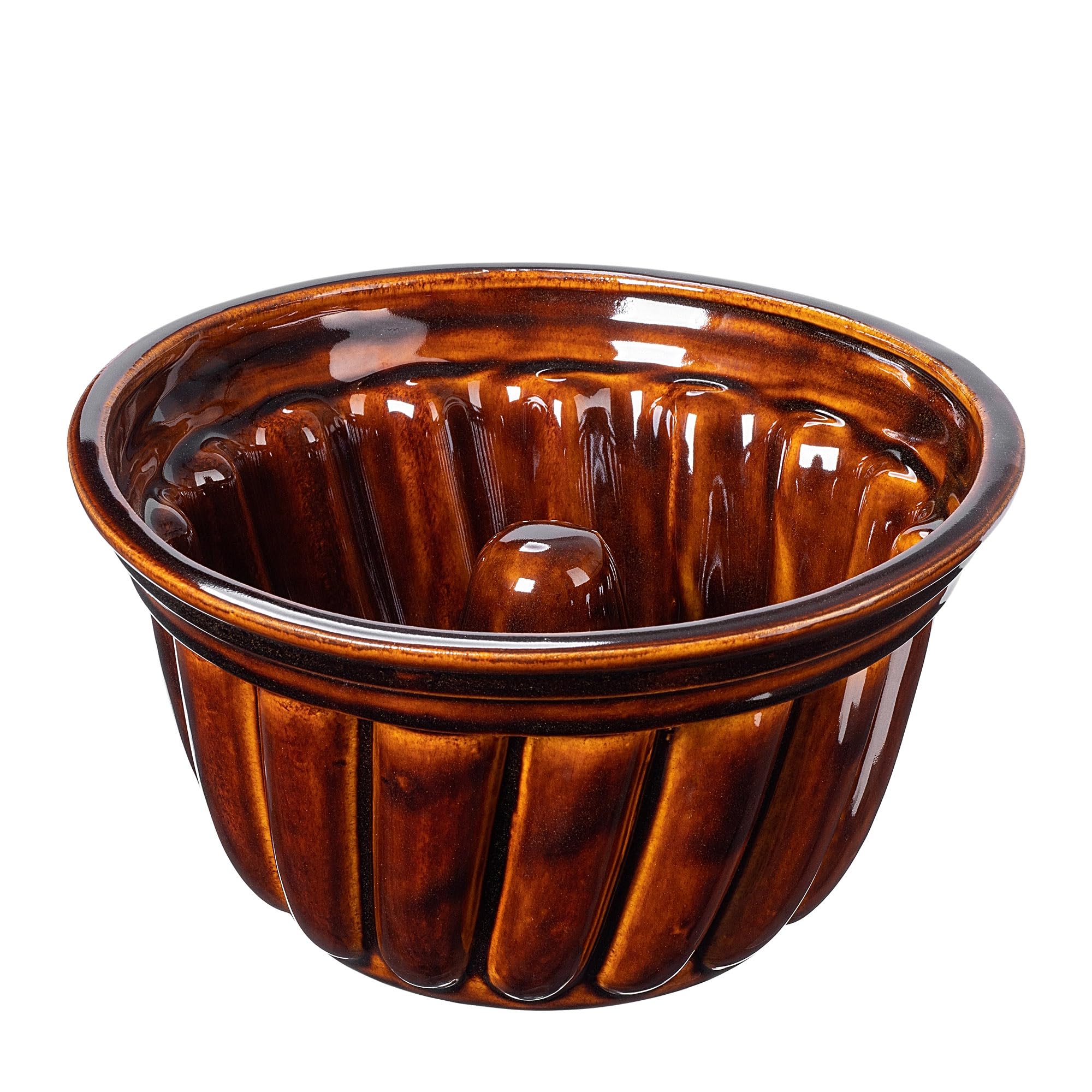 KADAX Moule à Kouglof en Grès, Moule à Gâteau Rond pour Savarin, Kougelhopf et Pudding, Parfait pour Les Gâteaux Traditionnels Alsaciens (24 cm)