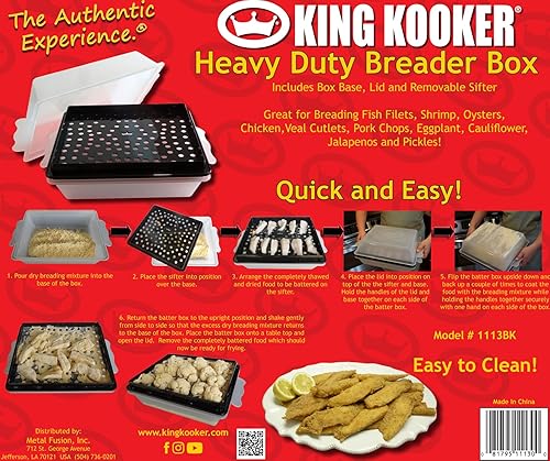 Miniatura 7 de King Kooker 1113BKA 11" x 13" Caja de plástico para tamiz de reboque, Blanco