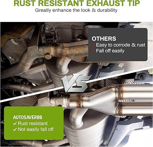 Miniatura 3 de AUTOSAVER88 Tubo en Y de escape de acero inoxidable de 2 pulgadas, conector adaptador de escape simple de 2" a dual de 2", longitud total de 10",