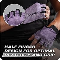 Vista 3 de Harbinger Power Gloves 3.0 - Durable Half Finger Weightlifting Gloves with Adjustable Wrist Closure, Breathable Leather Palm, Small, Women's