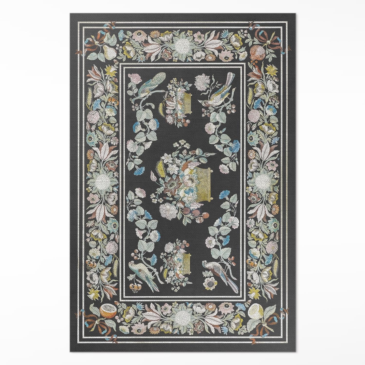 Tapis en vinyle 150x225 cm résistant décoloration grand tapis PVC cuisine salon