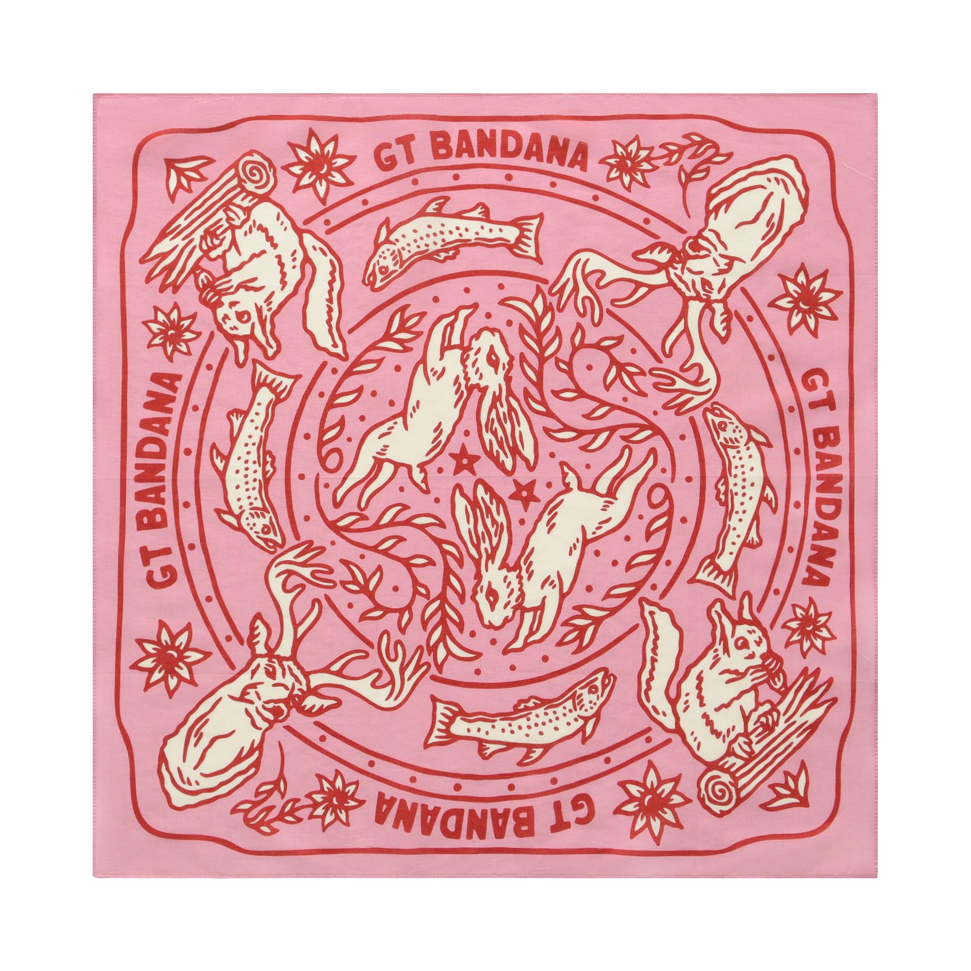 GT BANDANA 22"x22" Forest Animal Cotton Bandana Multi-Purpose Headbands