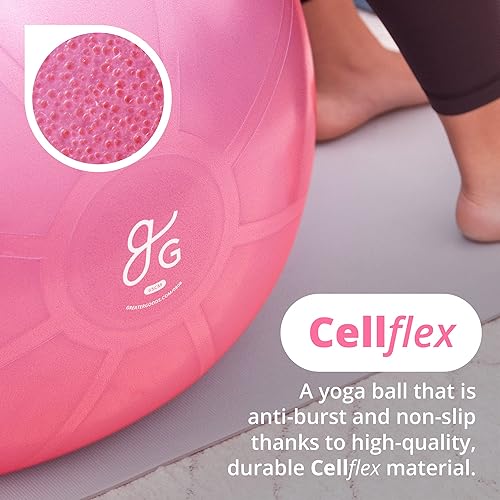 Miniatura 3 de Greater Goods Pelota de ejercicio y esterilla de yoga  Pelota de yoga de 21.7 in para entrenamiento, equilibrio, estabilidad y embarazo  Alfombrilla