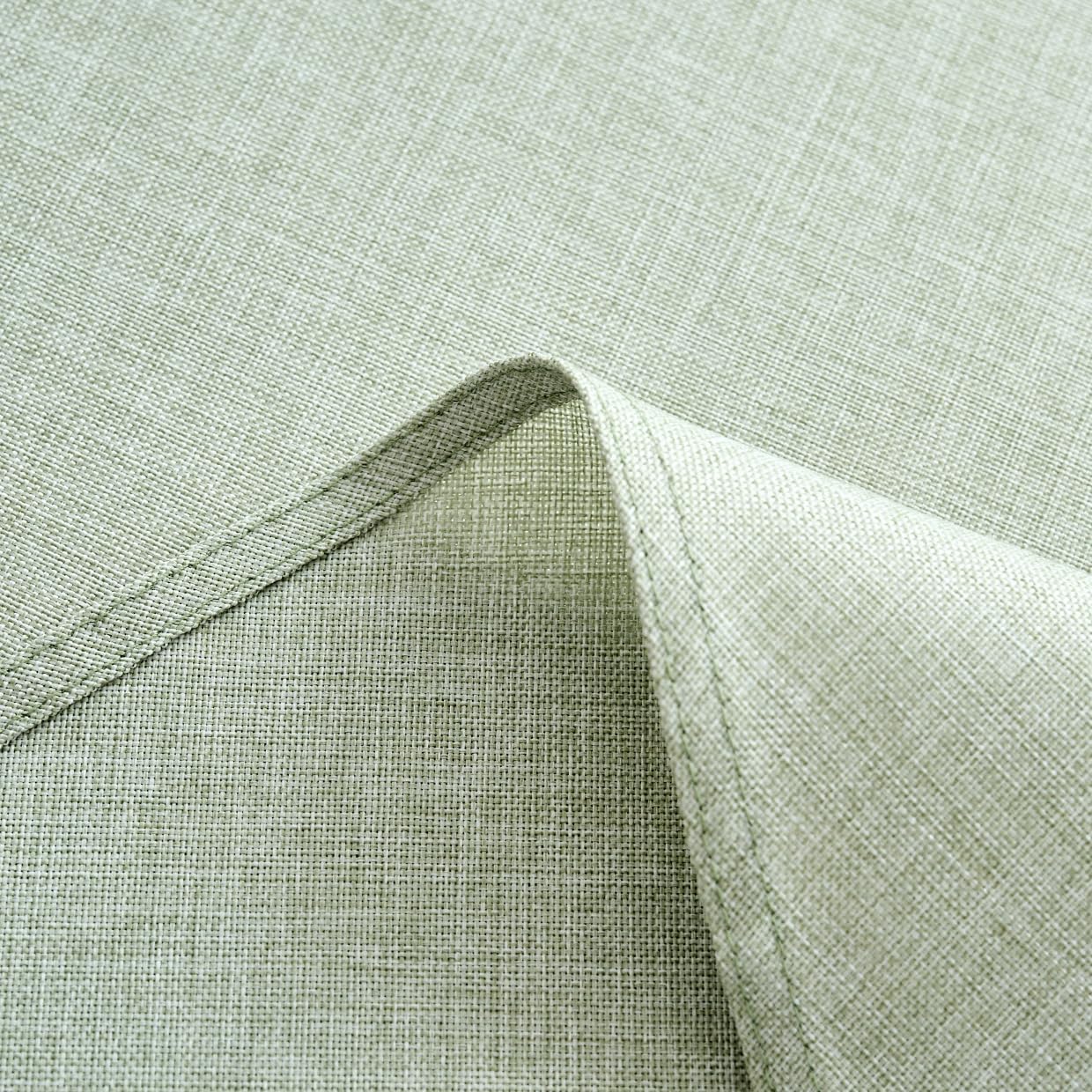 Tovaglia Rotonda 200 cm Diametro, Resistente all’Acqua e Antigoccia, Effetto Lino, Antimacchia, Tinta Unita, Copritavolo Rotondo, Verde Chiaro