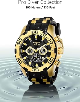 Amazon.co.jp: Invicta プロダイバー 22312 ブラックフェイス ゴールド 