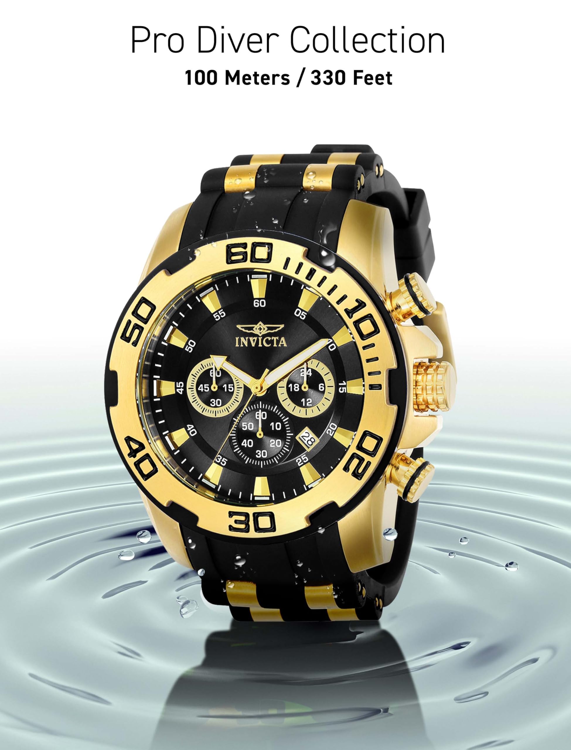 22340 22341 22343 22344 22346 Pro Diver Reloj de cuarzo negro con pantalla analógica para hombre, Negro -, Buceador, movimiento de cuarzo 5